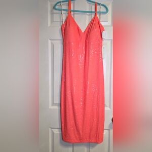 Elegant Siena Coral Sequin Dress